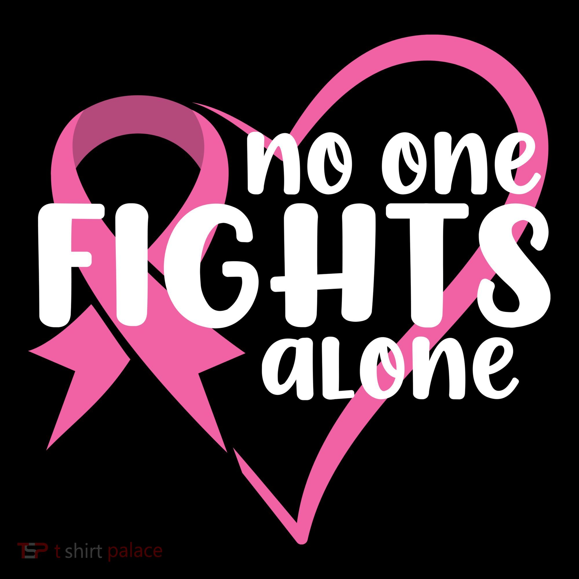 No One Fights Alone Breast Cancer Heart Toddler Hoodie