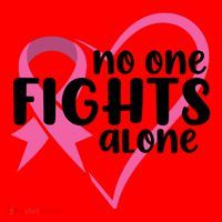 No One Fights Alone Breast Cancer Heart Santa Hat thumb 1