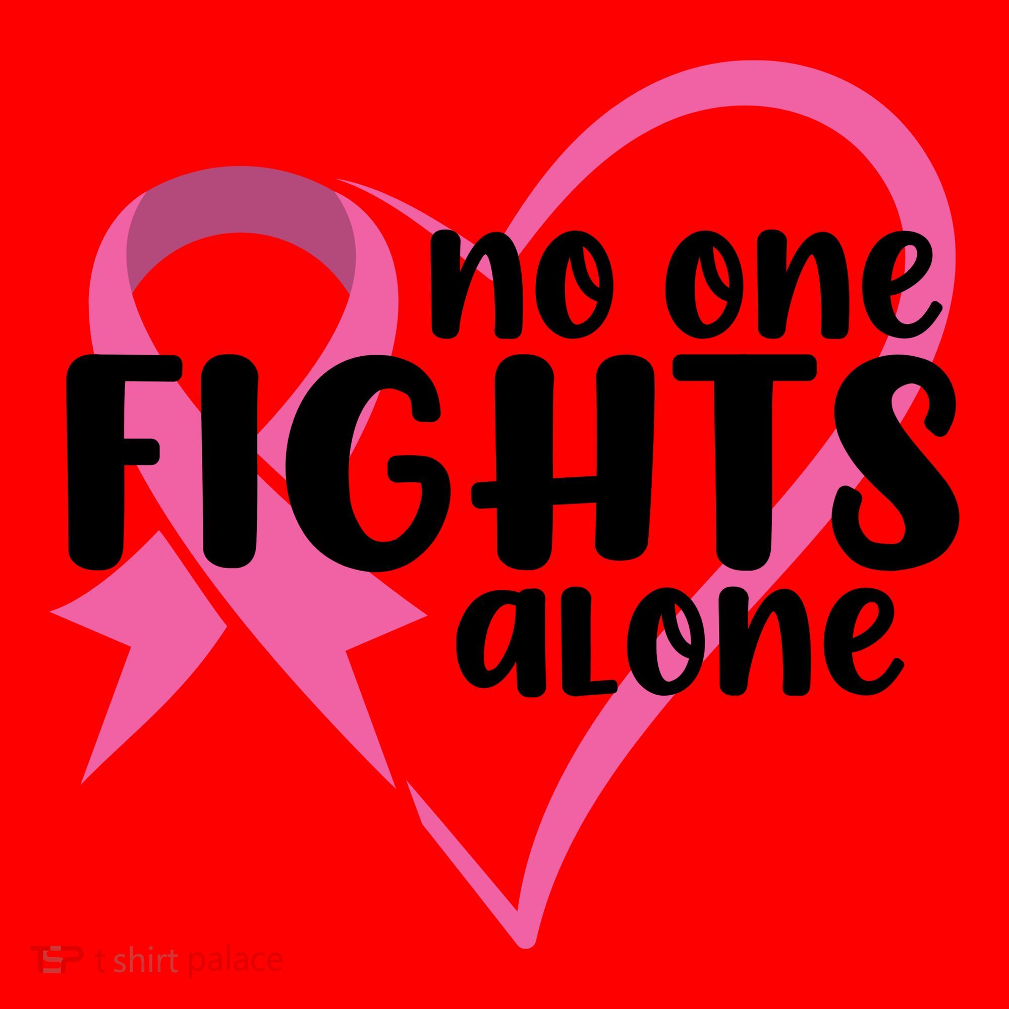 No One Fights Alone Breast Cancer Heart Santa Hat