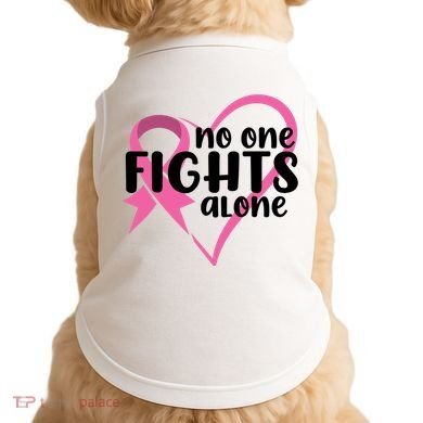 No One Fights Alone Breast Cancer Heart Doggie Tank