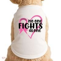 No One Fights Alone Breast Cancer Heart Doggie Tank thumb 0