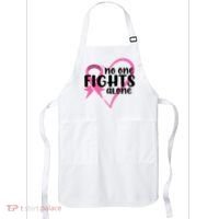 No One Fights Alone Breast Cancer Heart Apron thumb 0