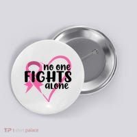 No One Fights Alone Breast Cancer Heart Button thumb 0