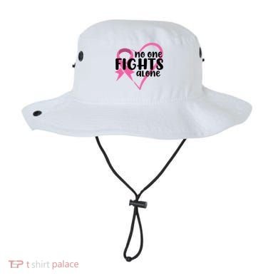 No One Fights Alone Breast Cancer Heart Bucket Hat