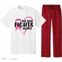 No One Fights Alone Breast Cancer Heart Pajama Set thumb 0