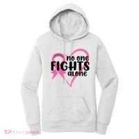 No One Fights Alone Breast Cancer Heart Women's Hoodie thumb 0