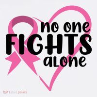 No One Fights Alone Breast Cancer Heart Women's Hoodie thumb 2