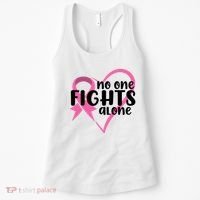 No One Fights Alone Breast Cancer Heart Women's Tank Top thumb 0