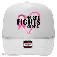 No One Fights Alone Breast Cancer Heart Hat thumb 0