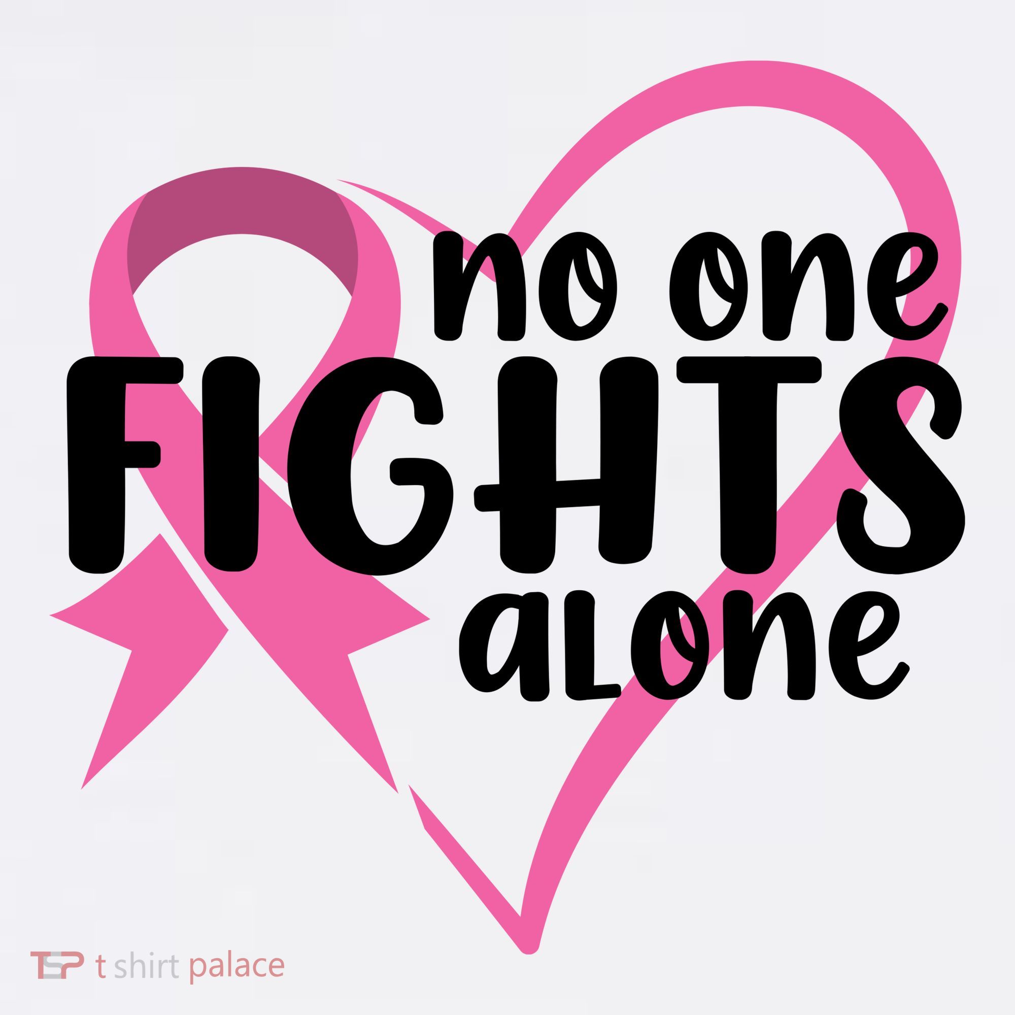 No One Fights Alone Breast Cancer Heart Hat