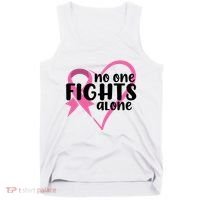 No One Fights Alone Breast Cancer Heart Tank Top thumb 0