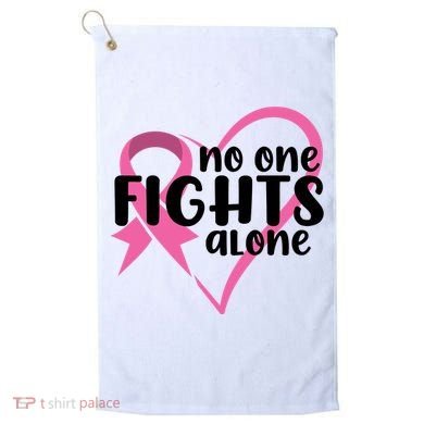 No One Fights Alone Breast Cancer Heart Golf Towel