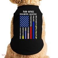 No One Fights Alone Usa Flag For 4th July Doggie Tank thumb 0