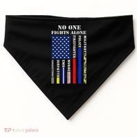 No One Fights Alone Usa Flag For 4th July USA-Made Doggie Bandana thumb 0