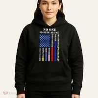 No One Fights Alone Usa Flag For 4th July Hoodie thumb 5