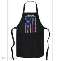 No One Fights Alone Usa Flag For 4th July Apron thumb 0