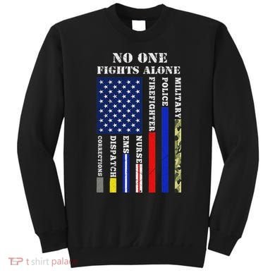 No One Fights Alone Usa Flag For 4th July Sweatshirt