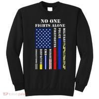 No One Fights Alone Usa Flag For 4th July Sweatshirt thumb 0