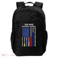 No One Fights Alone Usa Flag For 4th July Backpack thumb 0