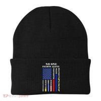 No One Fights Alone Usa Flag For 4th July Beanie thumb 0