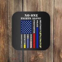 No One Fights Alone Usa Flag For 4th July Coaster thumb 0