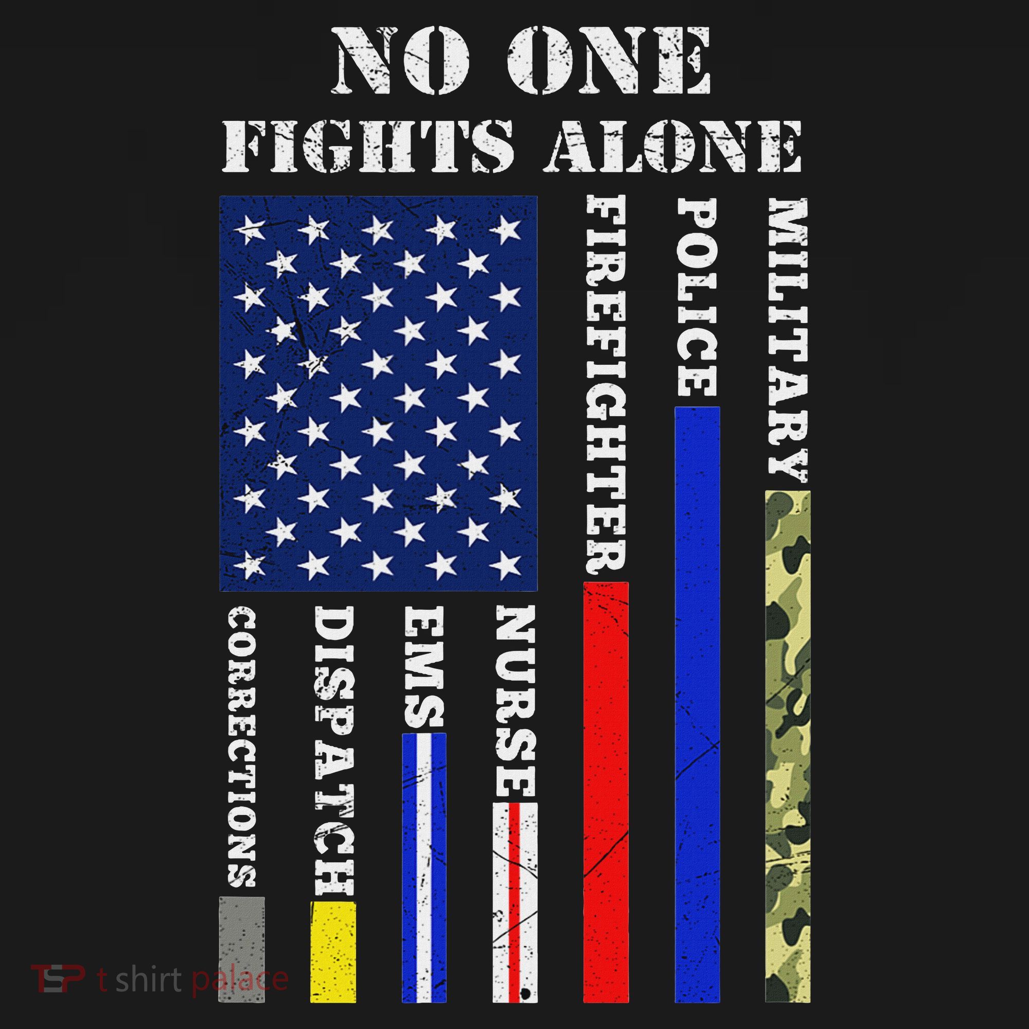 No One Fights Alone Usa Flag For 4th July Pajama Set