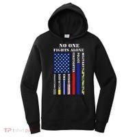 No One Fights Alone Usa Flag For 4th July Women's Hoodie thumb 0