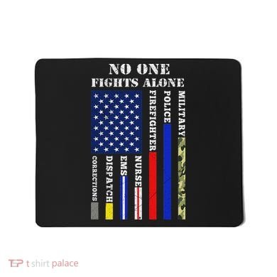 No One Fights Alone Usa Flag For 4th July Mousepad