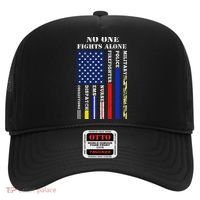 No One Fights Alone Usa Flag For 4th July Hat thumb 0