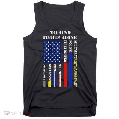 No One Fights Alone Usa Flag For 4th July Tank Top