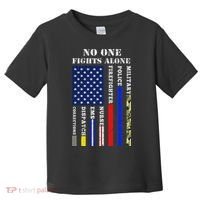 No One Fights Alone Usa Flag For 4th July Toddler T-Shirt thumb 0