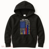 No One Fights Alone Usa Flag For 4th July Kids Hoodie thumb 0