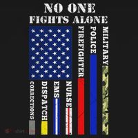 No One Fights Alone Usa Flag For 4th July Kids T-Shirt thumb 4