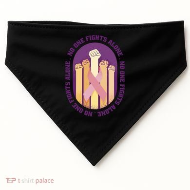 No One Fights Alone Breast Cancer USA-Made Doggie Bandana