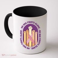 No One Fights Alone Breast Cancer Coffee Mug thumb 0