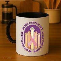 No One Fights Alone Breast Cancer Coffee Mug thumb 4