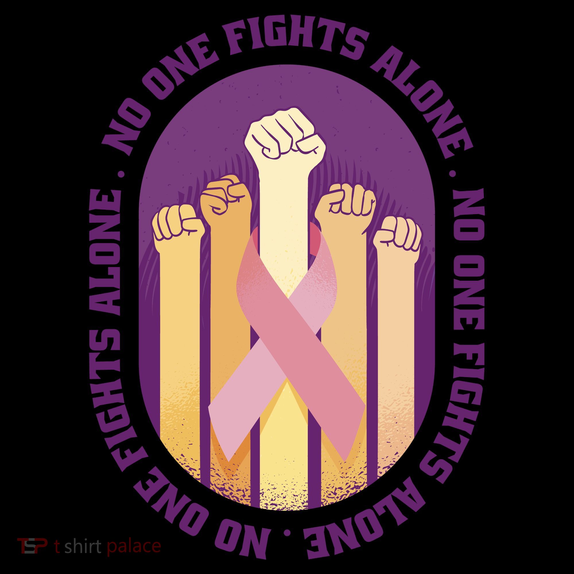 No One Fights Alone Breast Cancer Coffee Mug