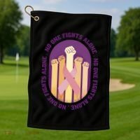 No One Fights Alone Breast Cancer Golf Towel thumb 1