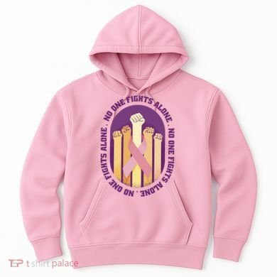 No One Fights Alone Breast Cancer Hoodie