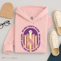 No One Fights Alone Breast Cancer Hoodie thumb 4