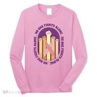 No One Fights Alone Breast Cancer Long Sleeve Shirt thumb 0