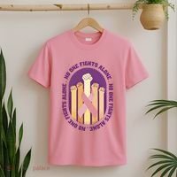 No One Fights Alone Breast Cancer T-Shirt thumb 2