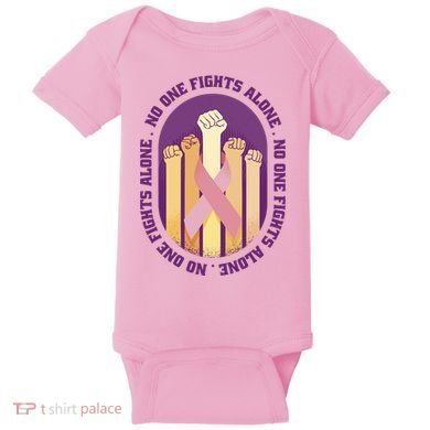 No One Fights Alone Breast Cancer Baby Bodysuit