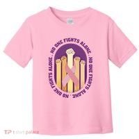 No One Fights Alone Breast Cancer Toddler T-Shirt thumb 0