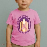 No One Fights Alone Breast Cancer Toddler T-Shirt thumb 2