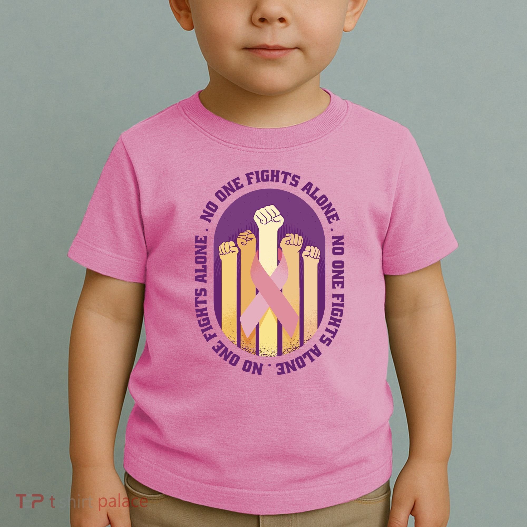 No One Fights Alone Breast Cancer Toddler T-Shirt