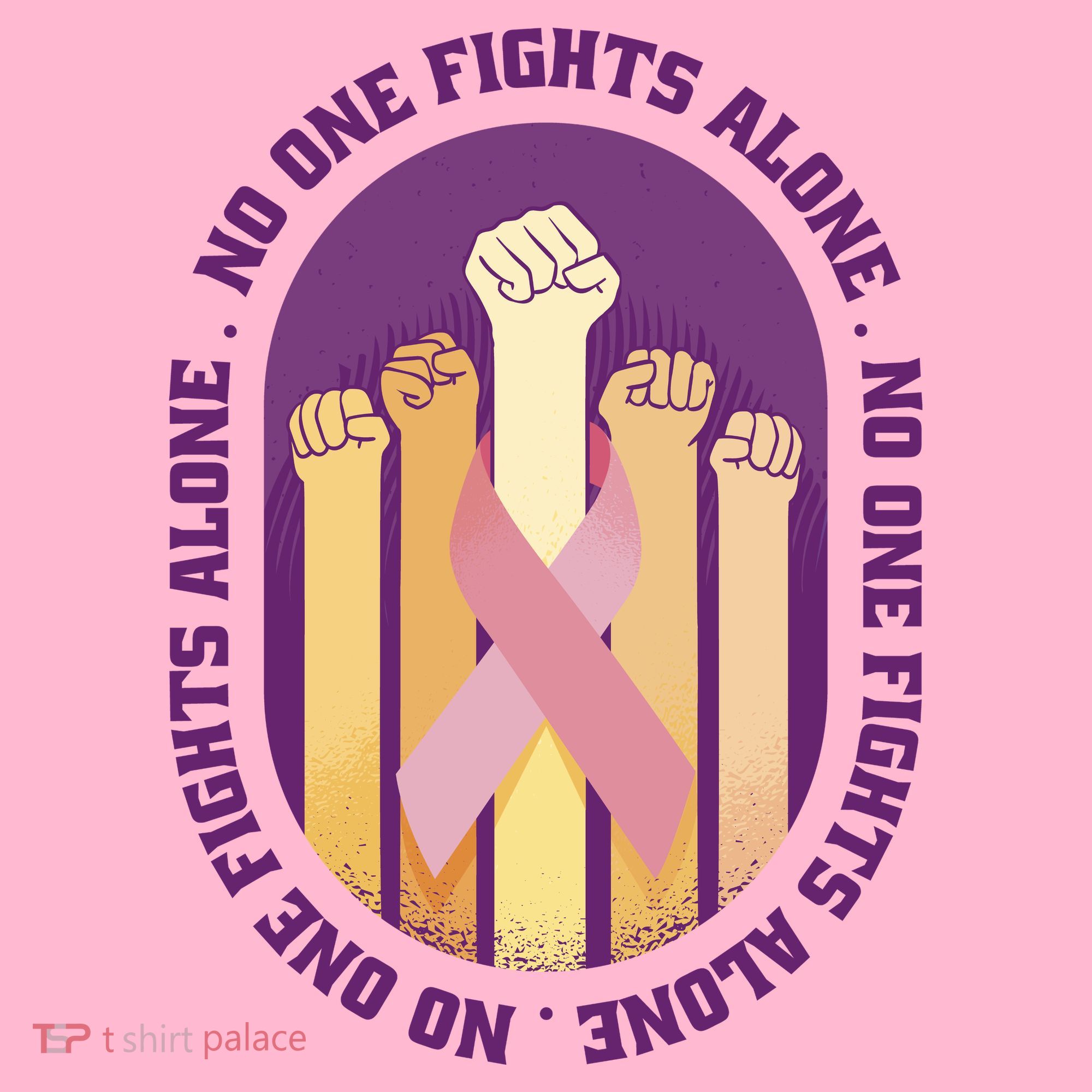 No One Fights Alone Breast Cancer Toddler T-Shirt