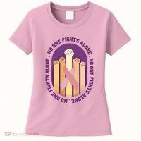 No One Fights Alone Breast Cancer Women's T-Shirt thumb 0