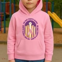 No One Fights Alone Breast Cancer Kids Hoodie thumb 2