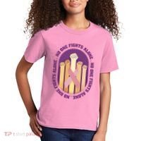 No One Fights Alone Breast Cancer Kids T-Shirt thumb 2